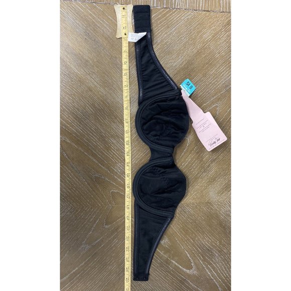 VTG Vanity Fair My Satin Fantasy Second Skin Strapless Bra 34 B Black Underwire‎ - Picture 11 of 11